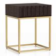Home Square Giffore Wood 1-Drawer Side Table in Walnut and Gold - Set of 2