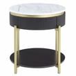 Home Square Timi Wood 1-Drawer End Table in Dark Walnut and White - Set of 2