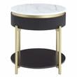 Home Square Timi Wood 1-Drawer End Table in Dark Walnut and White - Set of 2