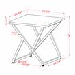 Home Square Mergo Wood Square End Table in Chrome and White - Set of 2