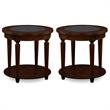 Home Square Transitional Wood 1-Shelf End Table in Dark Cherry - Set of 2