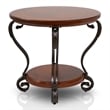Home Square Azea Traditional Wood 1-Shelf End Table in Brown Cherry - Set of 2