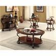 Home Square Azea Traditional Wood 1-Shelf End Table in Brown Cherry - Set of 2