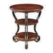Home Square Azea Traditional Wood 2-Shelf Side Table Brown Cherry - Set of 2