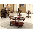 Home Square Azea Traditional Wood 2-Shelf Side Table Brown Cherry - Set of 2