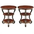 Home Square Azea Traditional Wood 2-Shelf Side Table Brown Cherry - Set of 2