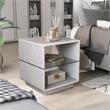 Home Square Celma Wood 2-Shelf End Table in White Oak - Set of 2