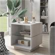 Home Square Celma Wood 2-Shelf End Table in White Oak - Set of 2