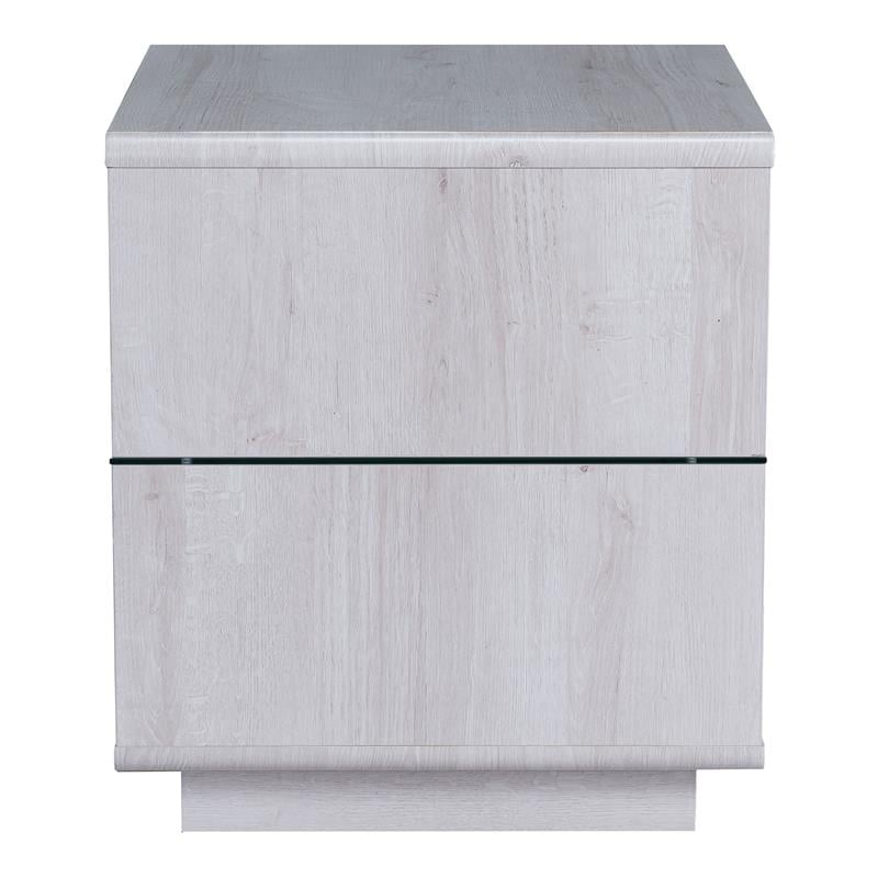 Home Square Celma Wood 2-Shelf End Table in White Oak - Set of 2