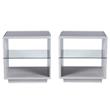 Home Square Celma Wood 2-Shelf End Table in White Oak - Set of 2
