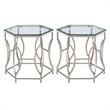 Home Square Annette Contemporary Metal End Table in Chrome - Set of 2