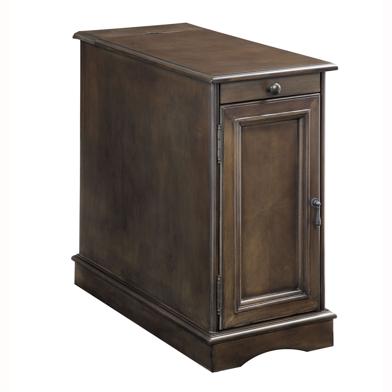 Home Square Daren I Transitional Wood Storage End Table in Gray - Set of 2