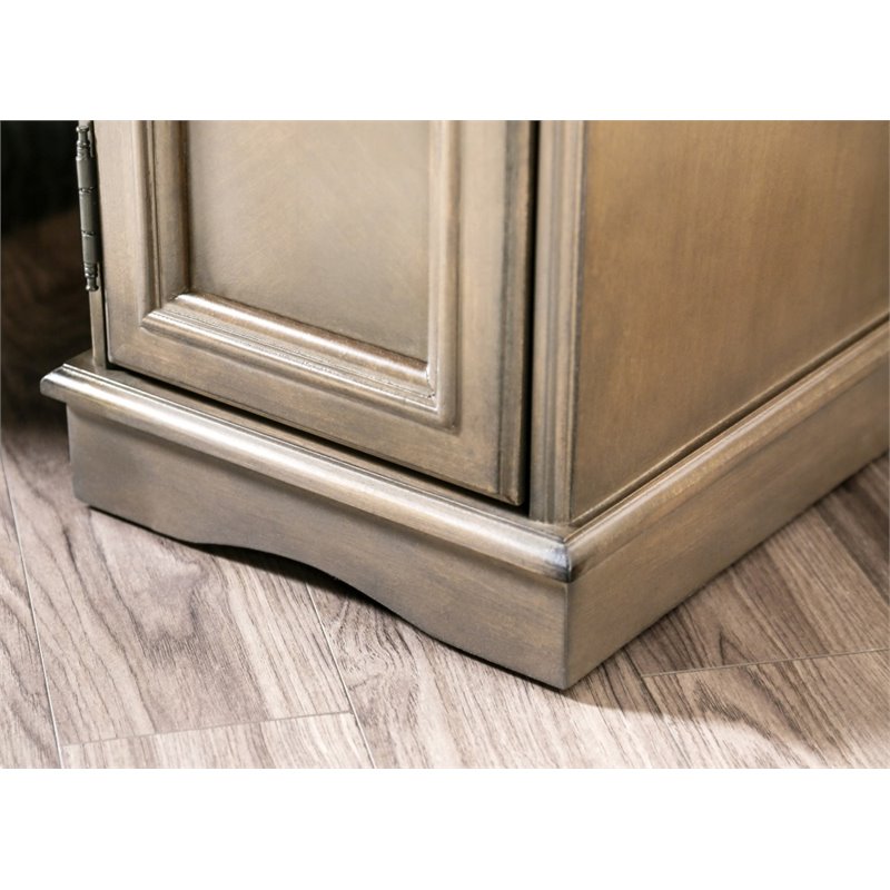 Home Square Daren I Transitional Wood Storage End Table in Gray - Set of 2