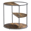 Home Square Marquesa Contemporary Wood Round End Table in Gray - Set of 2