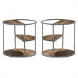 Home Square Marquesa Contemporary Wood Round End Table in Gray - Set of 2
