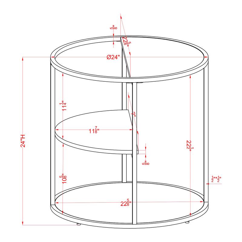 Home Square Marquesa Contemporary Wood Round End Table in Black - Set of 2