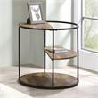 Home Square Marquesa Contemporary Wood Round End Table in Black - Set of 2