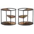 Home Square Marquesa Contemporary Wood Round End Table in Black - Set of 2