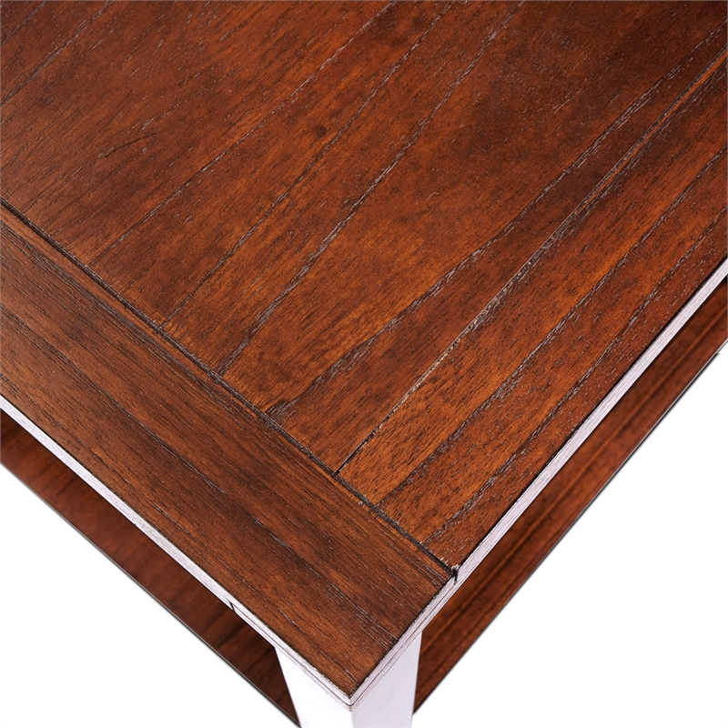 Home Square Granger Transitional Wood 1-Shelf End Table in Cherry - Set of 2