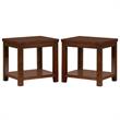 Home Square Granger Transitional Wood 1-Shelf End Table in Cherry - Set of 2