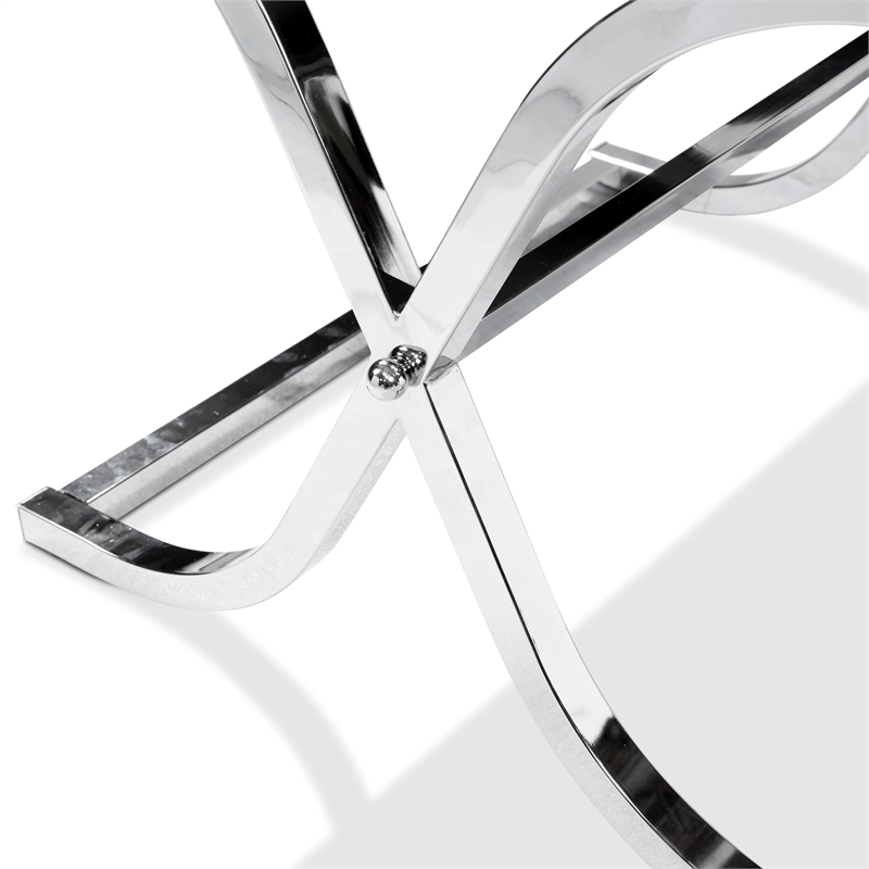 Home Square Xander Contemporary Metal Square End Table in Chrome - Set of 2