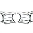 Home Square Xander Contemporary Metal Square End Table in Chrome - Set of 2