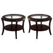 Home Square Stemplez Contemporary Wood 1-Shelf End Table in Espresso - Set of 2