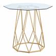 Home Square Growder Contemporary Glass Top End Table in Gold - Set of 2