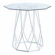 Home Square Growder Contemporary Glass Top End Table in White - Set of 2