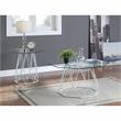 Home Square Growder Contemporary Glass Top End Table in White - Set of 2