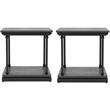 Home Square Drewden Transitional Wood End Table in Antique Gray - Set of 2