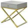 Home Square Ira Contemporary Wood 1-Drawer End Table in Gray - Set of 2