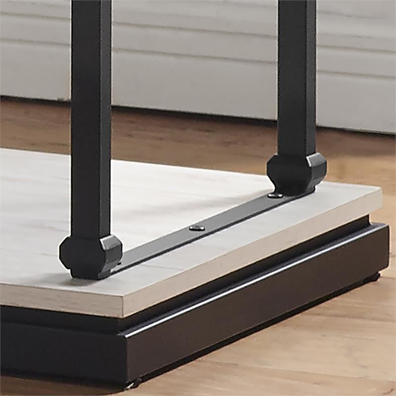 Home Square Drewden Transitional Wood End Table in Antique White - Set of 2