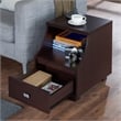 Home Square Moshe Modern Wood Storage End Table in Walnut - Set of 2