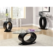 Home Square Mason Contemporary Wood Round End Table in Glossy Black - Set of 2