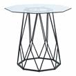 Home Square Growder Contemporary Glass Top End Table in Black - Set of 2