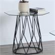 Home Square Growder Contemporary Glass Top End Table in Black - Set of 2