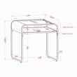 Home Square Marcusen Contemporary Glass Top End Table in Chrome - Set of 2