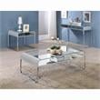 Home Square Marcusen Contemporary Glass Top End Table in Chrome - Set of 2