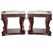 Home Square Traditional Wood Open Shelf End Table in Dark Oak - Set of 2