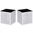 Home Square Kelforia Contemporary Glass Top Side Table in White - Set of 2