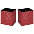 Home Square Kelforia Contemporary Glass Top Side Table in Red - Set of 2