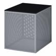 Home Square Kelforia Contemporary Glass Top Side Table in Gray - Set of 2