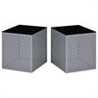 Home Square Kelforia Contemporary Glass Top Side Table in Gray - Set of 2