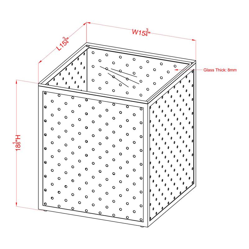 Home Square Kelforia Contemporary Glass Top Side Table in Green - Set of 2