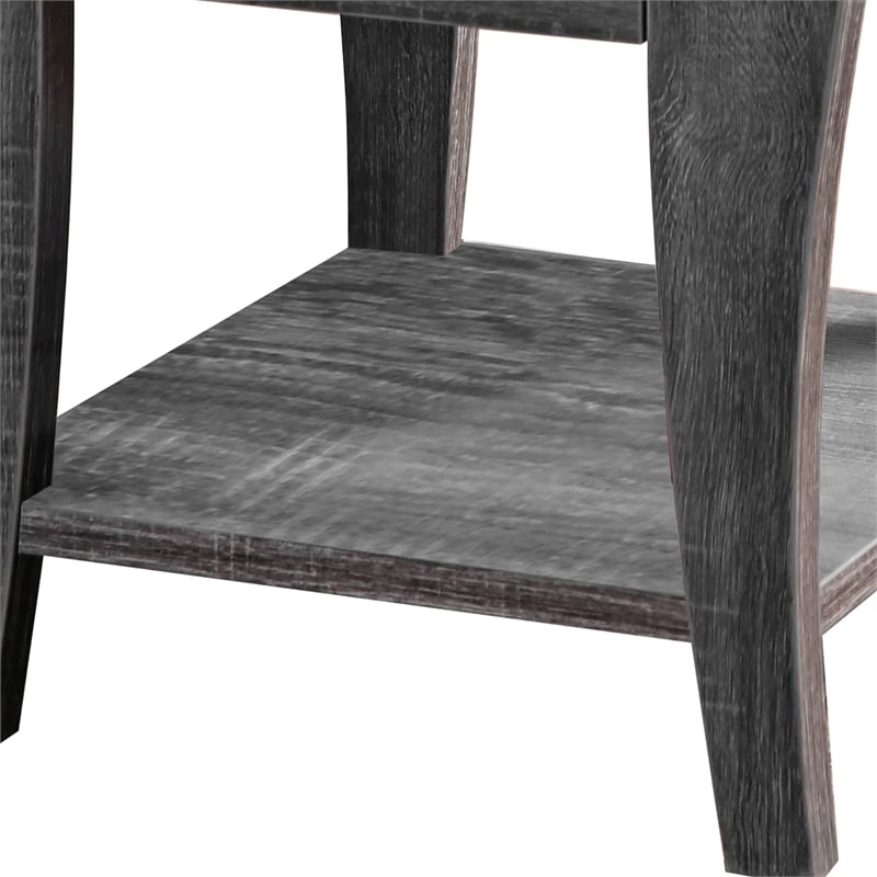 Home Square Ami Transitional Wood Storage End Table in Gray - Set of 2