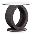 Home Square Mason Contemporary Wood Round End Table in Gray - Set of 2