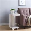 Home Square Modern Vecker Wood Mobile End Table in White Oak - Set of 2