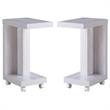 Home Square Modern Vecker Wood Mobile End Table in White Oak - Set of 2