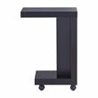 Home Square Modern Vecker Wood Mobile End Table in Espresso - Set of 2